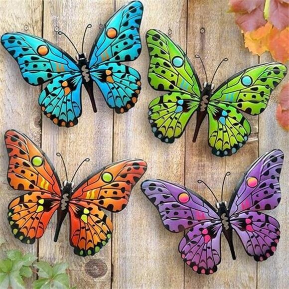 Metal Butterfly Wall Decor - 9.6" Outdoor Fence Wall Art Decor, Hanging Decor - Picture 7 of 7